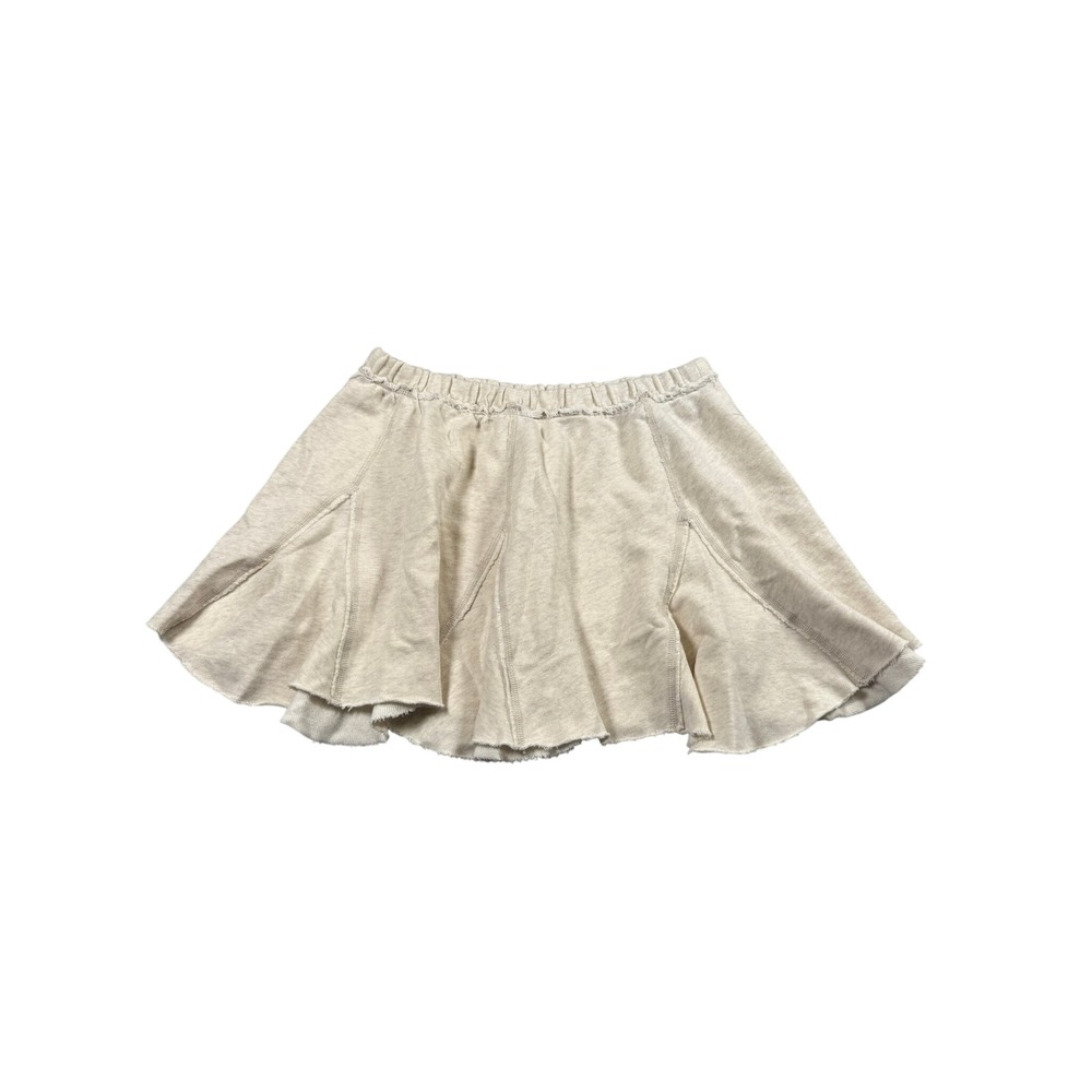Aerie Women Medium Skirt Cream Raw Hem Fleece Mini‎ Skater Coquette Balletcore